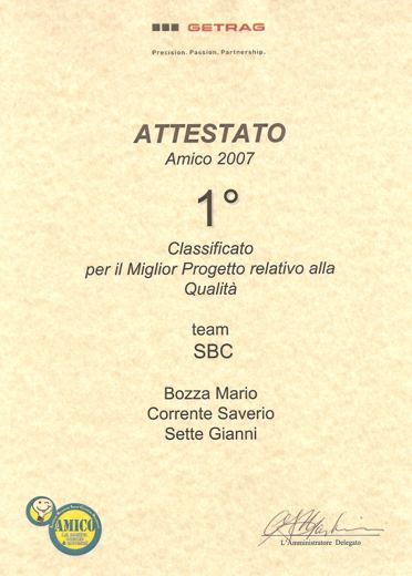 AMICO 2007 · 1° classificato, miglior progetto qualità