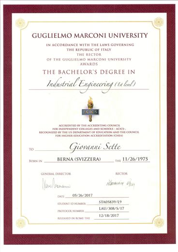 Bachelor's Degree in Industrial Engineering