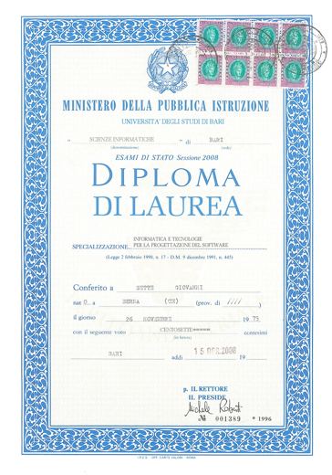 Laurea in Informatica e Tecnologie per la Produzione del Software